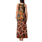 Perth Scorchers Cricket Mascot Tank Maxi Dress Aboriginal Dot Art Orange And Black Tribal Pattern