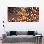 Perth Scorchers Cricket Mascot Tapestry Aboriginal Dot Art Orange And Black Tribal Pattern
