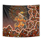Perth Scorchers Cricket Mascot Tapestry Aboriginal Dot Art Orange And Black Tribal Pattern