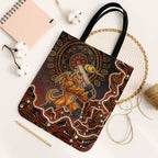 Perth Scorchers Cricket Mascot Tote Bag Aboriginal Dot Art Orange And Black Tribal Pattern