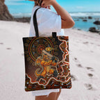 Perth Scorchers Cricket Mascot Tote Bag Aboriginal Dot Art Orange And Black Tribal Pattern