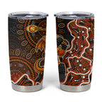 Perth Scorchers Cricket Mascot Tumbler Cup Aboriginal Dot Art Orange And Black Tribal Pattern