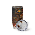 Perth Scorchers Cricket Mascot Tumbler Cup Aboriginal Dot Art Orange And Black Tribal Pattern