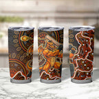 Perth Scorchers Cricket Mascot Tumbler Cup Aboriginal Dot Art Orange And Black Tribal Pattern