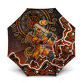 Perth Scorchers Cricket Mascot Umbrella Aboriginal Dot Art Orange And Black Tribal Pattern