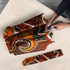 Perth Scorchers Cricket Mascot Umbrella Aboriginal Dot Art Orange And Black Tribal Pattern