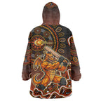 Perth Scorchers Cricket Mascot Wearable Blanket Hoodie Aboriginal Dot Art Orange And Black Tribal Pattern