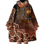 Perth Scorchers Cricket Mascot Wearable Blanket Hoodie Aboriginal Dot Art Orange And Black Tribal Pattern