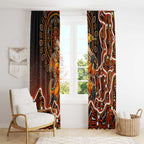 Perth Scorchers Cricket Mascot Window Curtain Aboriginal Dot Art Orange And Black Tribal Pattern