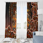 Perth Scorchers Cricket Mascot Window Curtain Aboriginal Dot Art Orange And Black Tribal Pattern