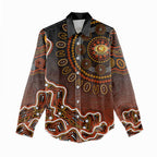 Perth Scorchers Cricket Mascot Women Casual Shirt Aboriginal Dot Art Orange And Black Tribal Pattern