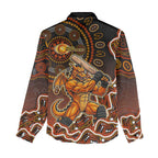 Perth Scorchers Cricket Mascot Women Casual Shirt Aboriginal Dot Art Orange And Black Tribal Pattern