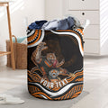 Personalized Wests Tigers Rugby Laundry Basket Aboriginal Dot Art - Dreamtime Rugby Mascot