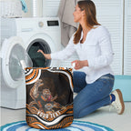 Personalized Wests Tigers Rugby Laundry Basket Aboriginal Dot Art - Dreamtime Rugby Mascot