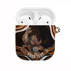 Personalized Wests Tigers Rugby AirPods Case Aboriginal Dot Art - Dreamtime Rugby Mascot