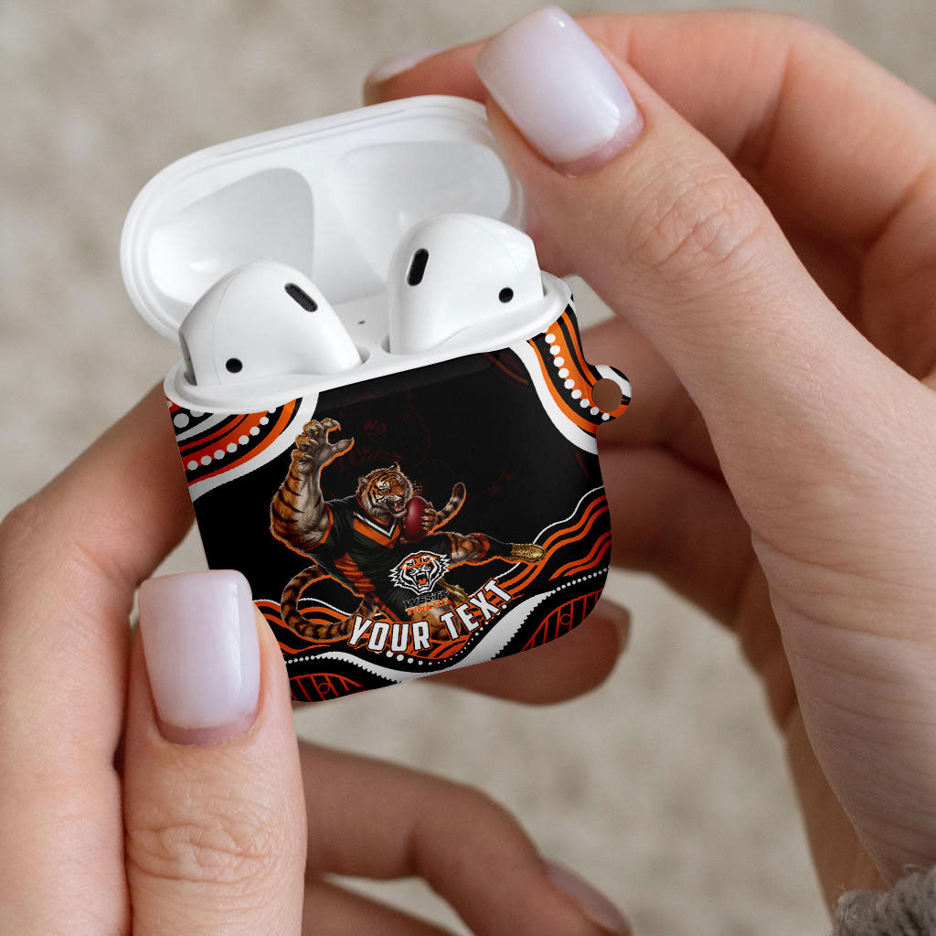 Personalized Wests Tigers Rugby AirPods Case Aboriginal Dot Art - Dreamtime Rugby Mascot
