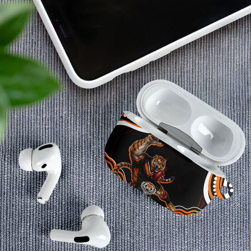 Personalized Wests Tigers Rugby AirPods Case Aboriginal Dot Art - Dreamtime Rugby Mascot