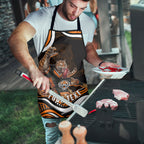 Personalized Wests Tigers Rugby Apron Aboriginal Dot Art - Dreamtime Rugby Mascot