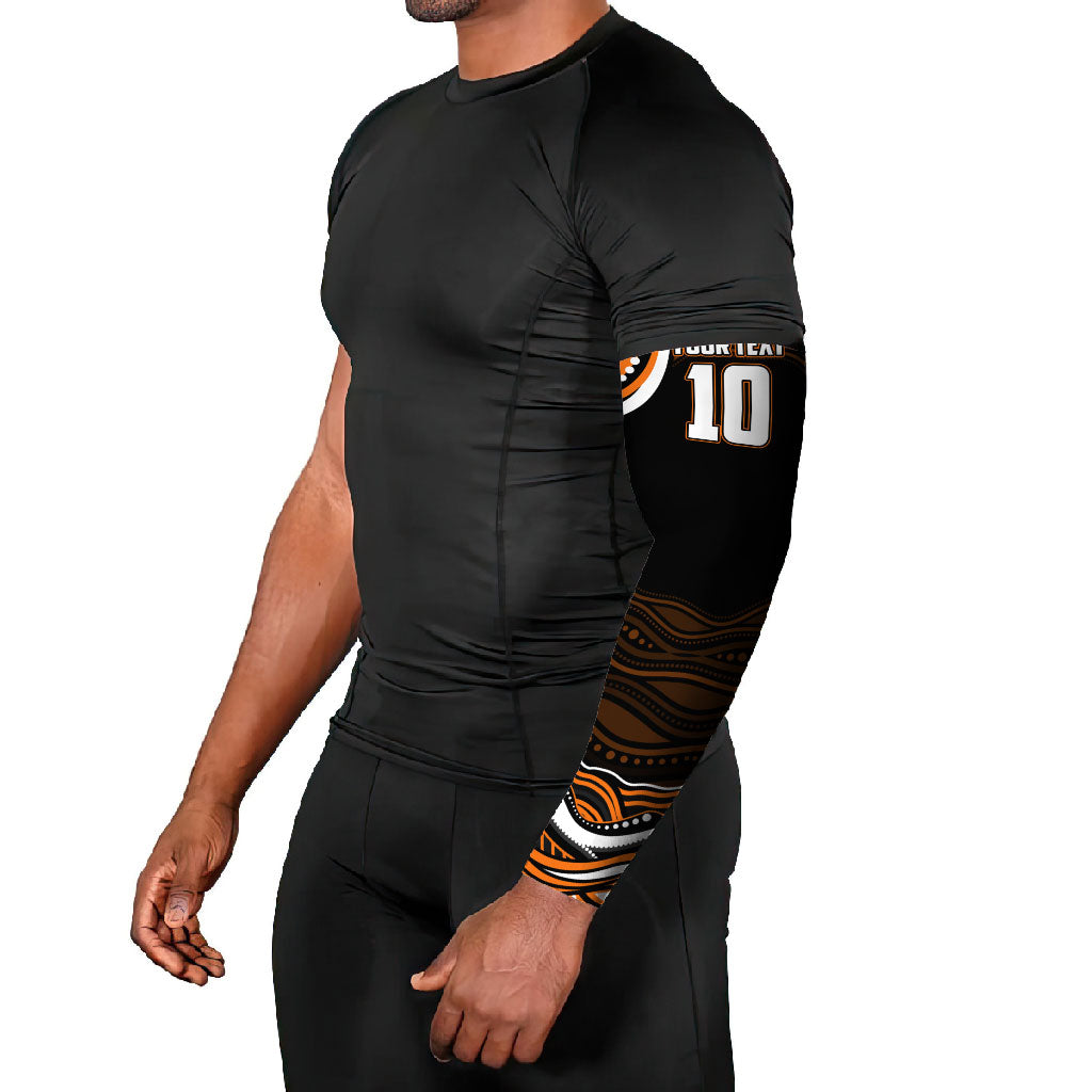 Personalized Wests Tigers Rugby Arm Sleeves Aboriginal Dot Art - Dreamtime Rugby Mascot