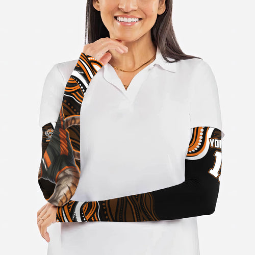 Personalized Wests Tigers Rugby Arm Sleeves Aboriginal Dot Art - Dreamtime Rugby Mascot
