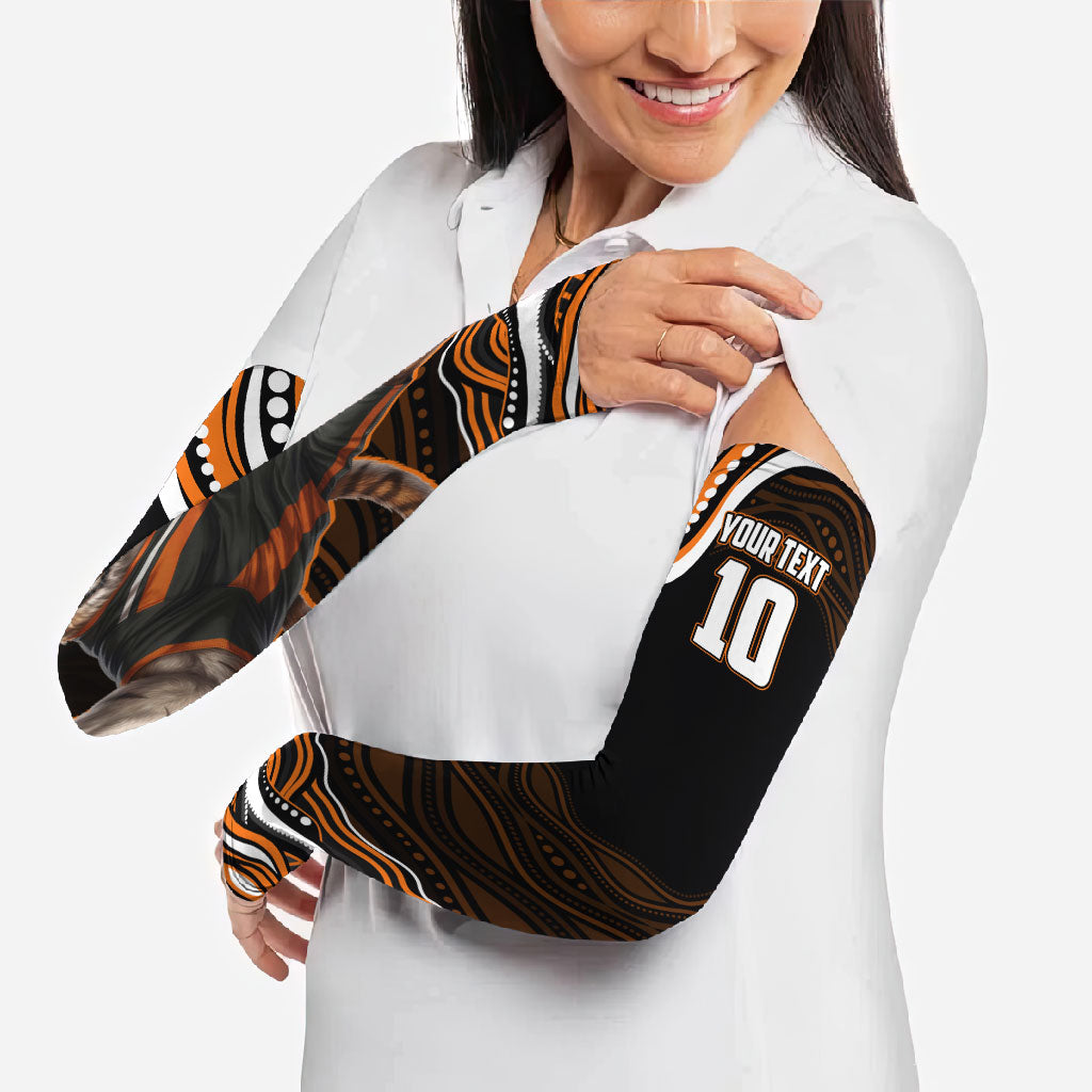 Personalized Wests Tigers Rugby Arm Sleeves Aboriginal Dot Art - Dreamtime Rugby Mascot