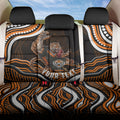 Personalized Wests Tigers Rugby Back Car Seat Cover Aboriginal Dot Art - Dreamtime Rugby Mascot
