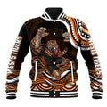 Personalized Wests Tigers Rugby Baseball Jacket Aboriginal Dot Art - Dreamtime Rugby Mascot