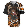 Personalized Wests Tigers Rugby Baseball Jersey Aboriginal Dot Art - Dreamtime Rugby Mascot