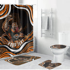 Personalized Wests Tigers Rugby Bathroom Set Aboriginal Dot Art - Dreamtime Rugby Mascot