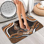 Personalized Wests Tigers Rugby Bathroom Set Aboriginal Dot Art - Dreamtime Rugby Mascot