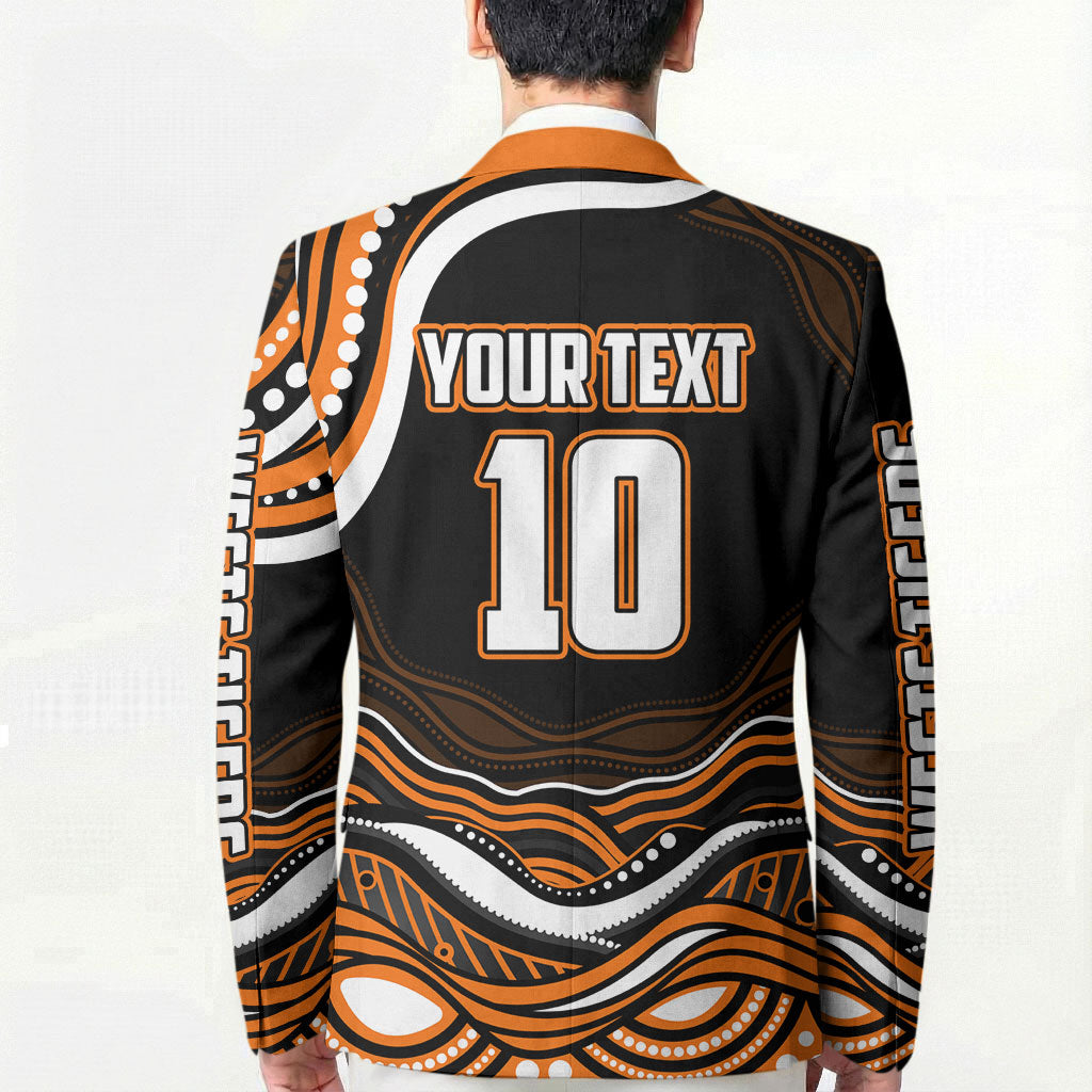 Personalized Wests Tigers Rugby Blazer Aboriginal Dot Art - Dreamtime Rugby Mascot