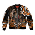 Personalized Wests Tigers Rugby Bomber Jacket Aboriginal Dot Art - Dreamtime Rugby Mascot
