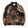 Personalized Wests Tigers Rugby Bomber Puffer Jacket Aboriginal Dot Art - Dreamtime Rugby Mascot