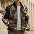 Personalized Wests Tigers Rugby Bomber Puffer Jacket Aboriginal Dot Art - Dreamtime Rugby Mascot