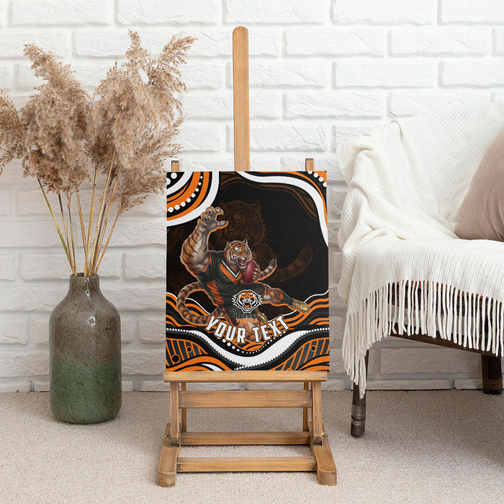 Personalized Wests Tigers Rugby Canvas Wall Art Aboriginal Dot Art - Dreamtime Rugby Mascot