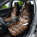 Personalized Wests Tigers Rugby Car Seat Cover Aboriginal Dot Art - Dreamtime Rugby Mascot