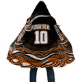 Personalized Wests Tigers Rugby Cloak Aboriginal Dot Art - Dreamtime Rugby Mascot
