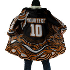 Personalized Wests Tigers Rugby Cloak Aboriginal Dot Art - Dreamtime Rugby Mascot