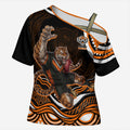 Personalized Wests Tigers Rugby Cross Shoulder Shirt Aboriginal Dot Art - Dreamtime Rugby Mascot