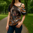 Personalized Wests Tigers Rugby Cross Shoulder Shirt Aboriginal Dot Art - Dreamtime Rugby Mascot