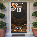 Personalized Wests Tigers Rugby Door Cover Aboriginal Dot Art - Dreamtime Rugby Mascot