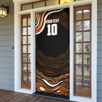 Personalized Wests Tigers Rugby Door Cover Aboriginal Dot Art - Dreamtime Rugby Mascot
