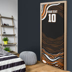 Personalized Wests Tigers Rugby Door Cover Aboriginal Dot Art - Dreamtime Rugby Mascot