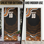 Personalized Wests Tigers Rugby Door Cover Aboriginal Dot Art - Dreamtime Rugby Mascot