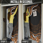 Personalized Wests Tigers Rugby Door Cover Aboriginal Dot Art - Dreamtime Rugby Mascot