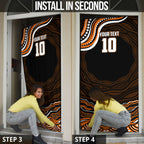 Personalized Wests Tigers Rugby Door Cover Aboriginal Dot Art - Dreamtime Rugby Mascot
