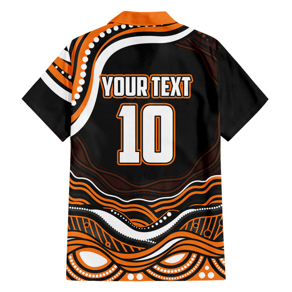 Personalized Wests Tigers Rugby Family Matching Mermaid Dress and Hawaiian Shirt Aboriginal Dot Art - Dreamtime Rugby Mascot