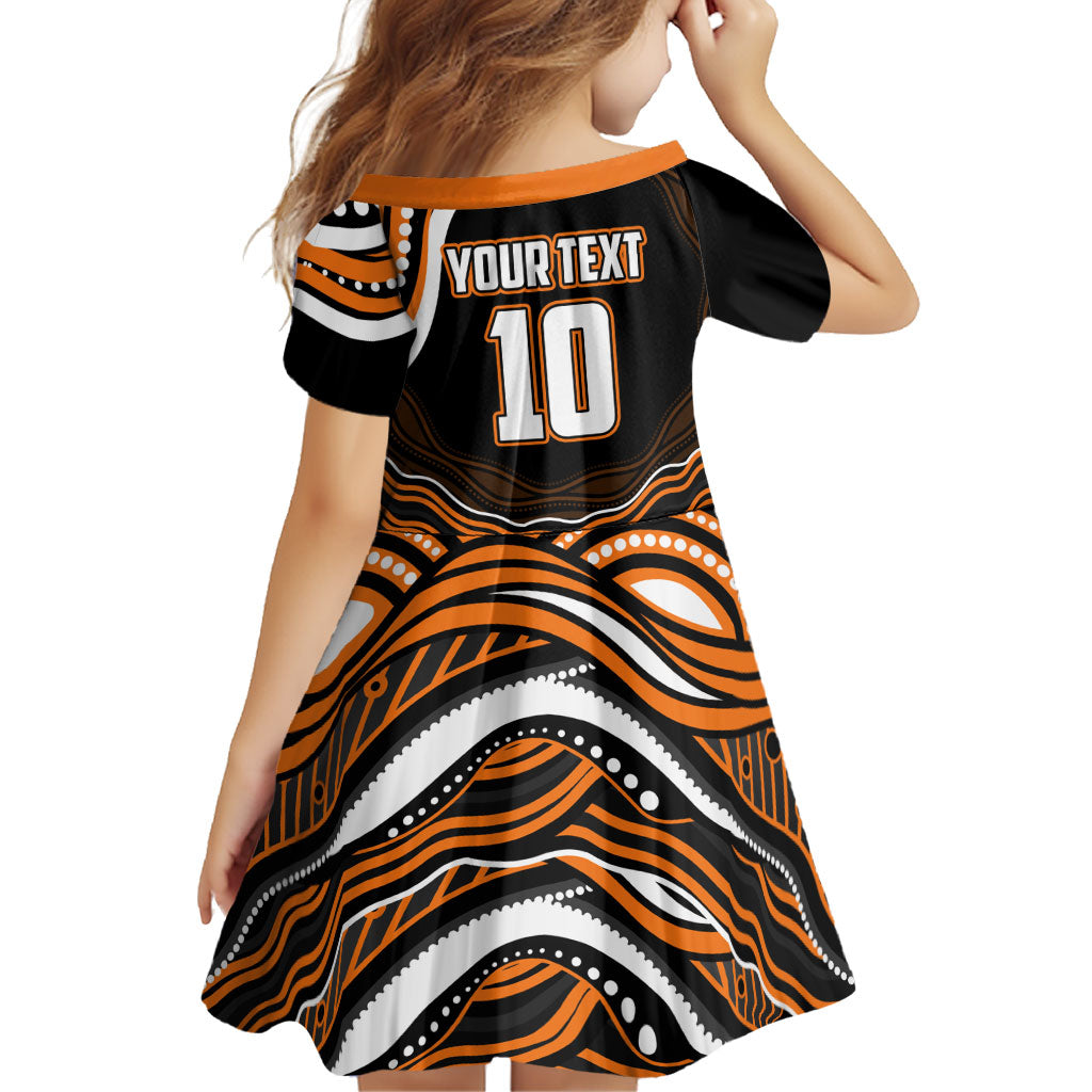 Personalized Wests Tigers Rugby Family Matching Puletasi and Hawaiian Shirt Aboriginal Dot Art - Dreamtime Rugby Mascot