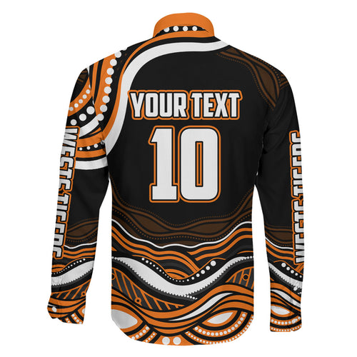 Personalized Wests Tigers Rugby Family Matching Puletasi and Hawaiian Shirt Aboriginal Dot Art - Dreamtime Rugby Mascot