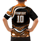 Personalized Wests Tigers Rugby Family Matching Short Sleeve Bodycon Dress and Hawaiian Shirt Aboriginal Dot Art - Dreamtime Rugby Mascot